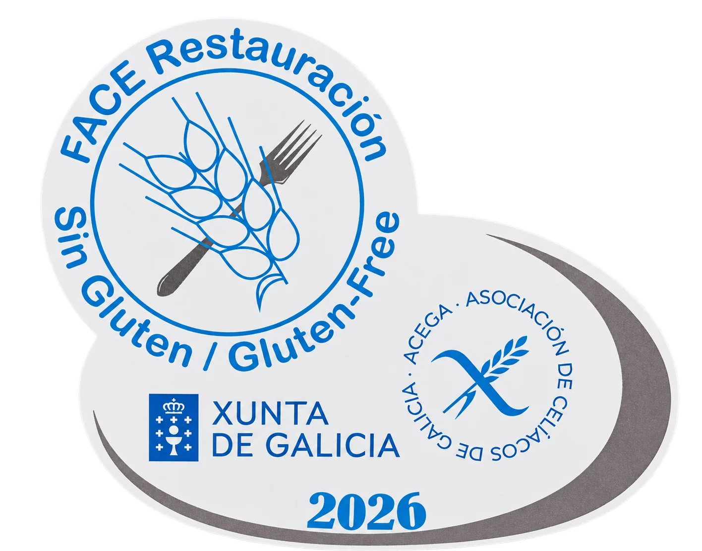 Sello oficial FACE Restauración Sin Gluten, Xunta de Galicia y ACEGA 2026